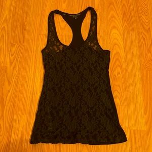 Guess Black lace see through racer back top